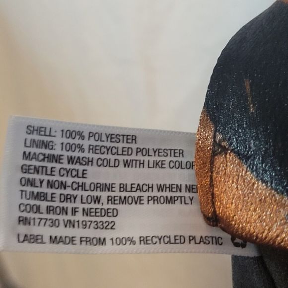 Wild Fable Womens Size M Black & Brown Swirl Notch Slip Dress Lined New - Picture 8 of 8